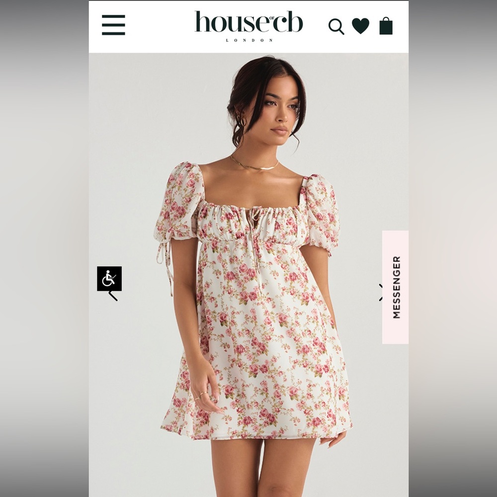 House of CB Princess Rose Print Mini Dress - Plus Cup